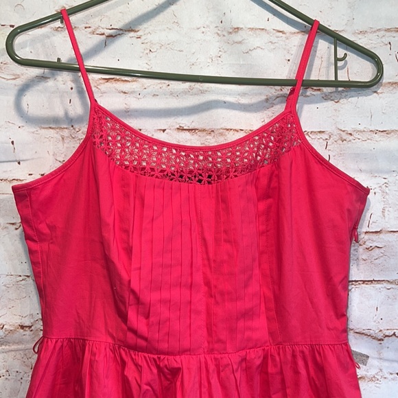 Tommy Hilfiger sundress 4 pink thin straps scoop neck lined pleated side zipper - Picture 2 of 12